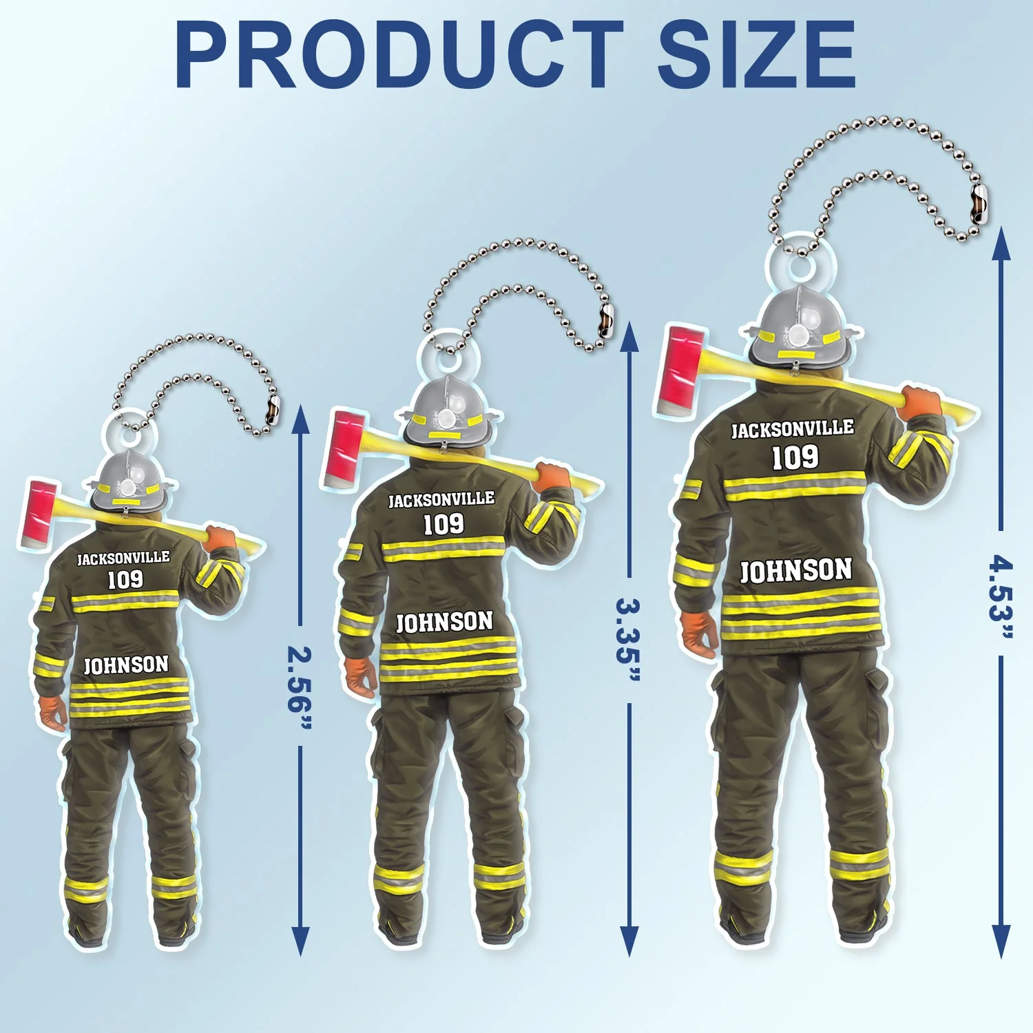 Firefighter Uniform - Gift For Firefighters - Personalized Acrylic Car Hanger - Image 4