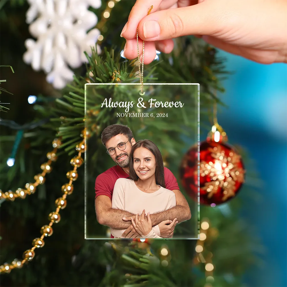 First Anniversary Our Love Keepsake - Personalized Custom Shaped Acrylic Ornament - Image 4