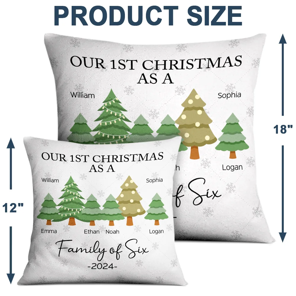 First Christmas As A Family Of Three - Personalized Pillow - Image 4