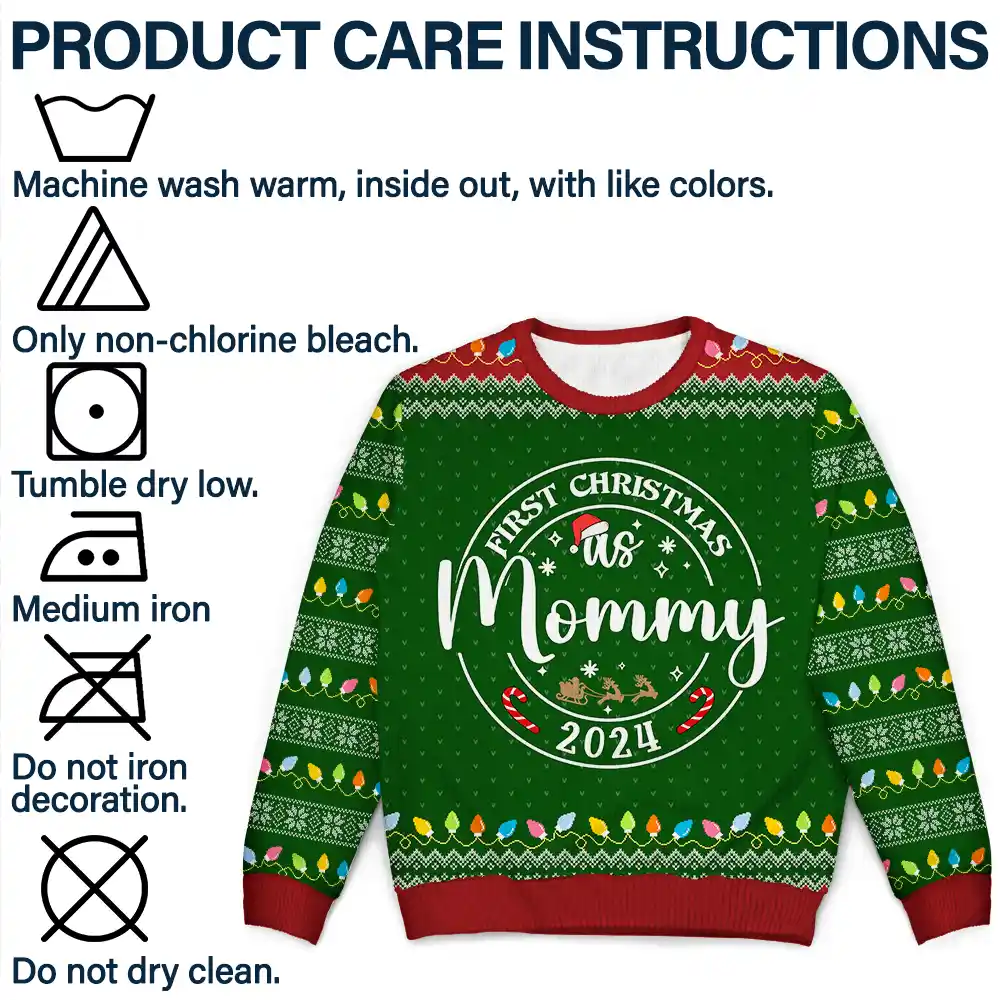 First Christmas As Christmas Family - Personalized Unisex Ugly Sweater - Image 7