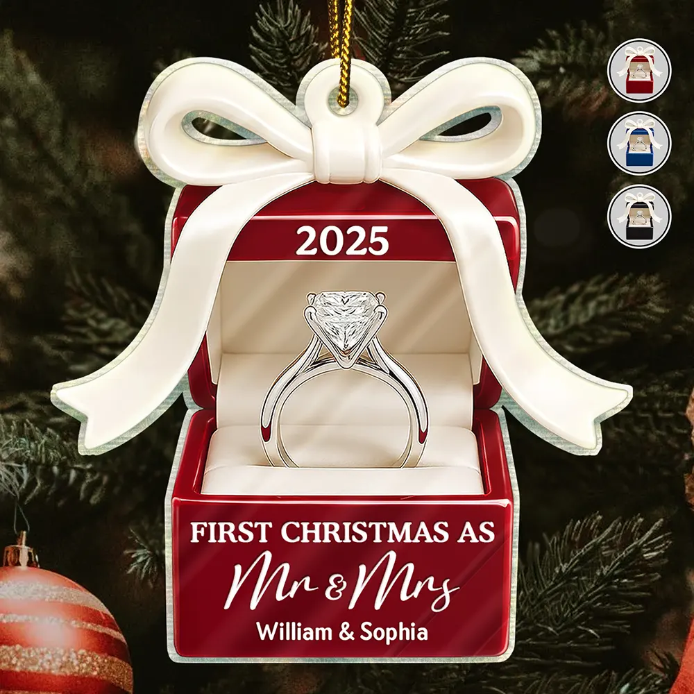 First Christmas As Mr. & Mrs. - Personalized Custom Shaped Acrylic Ornament