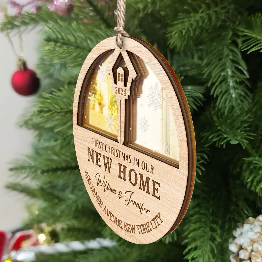 First Christmas In My New Home - Personalized Mirror Ornament - Image 2