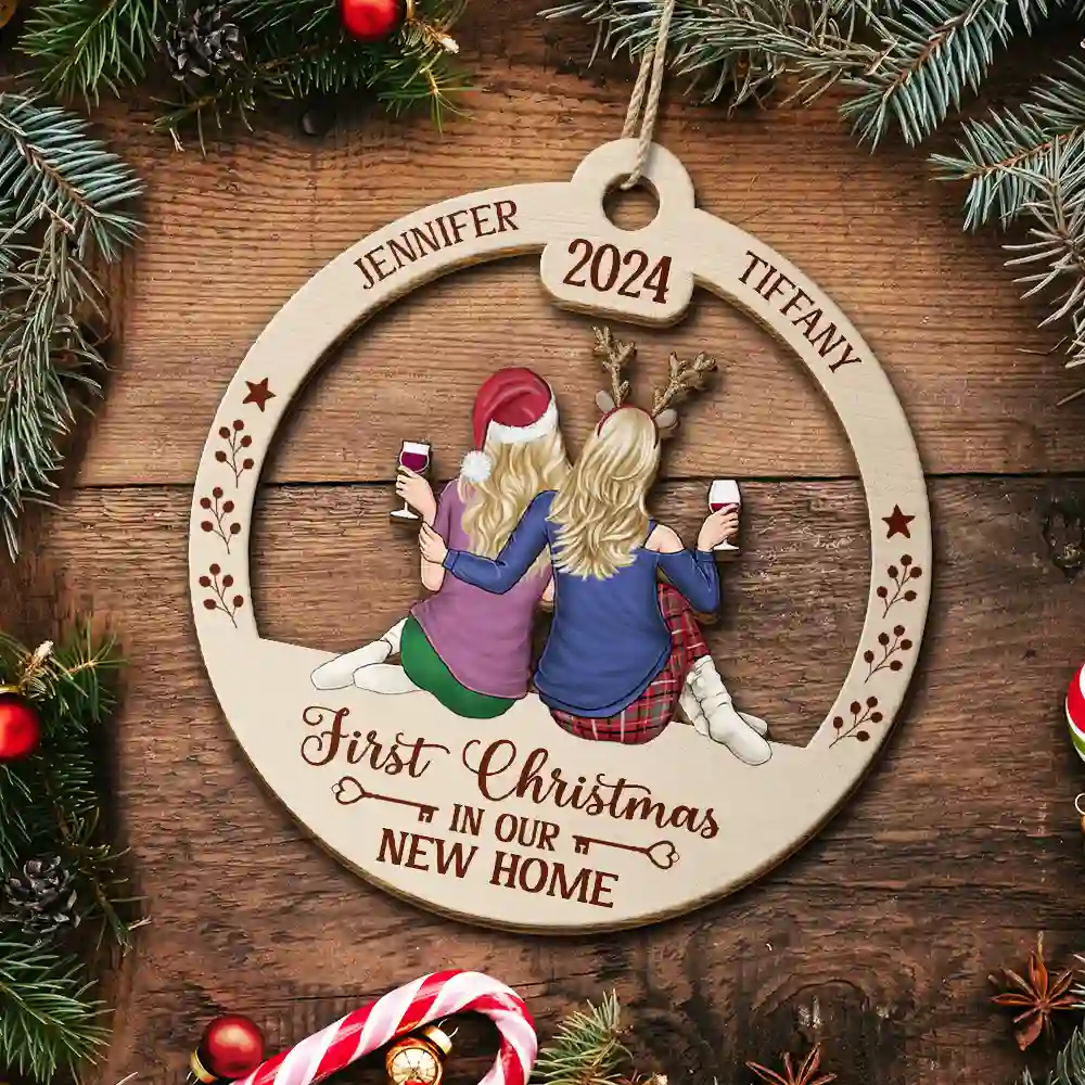 First Christmas In Our New Home - Personalized Wooden Cutout Ornament - Image 5