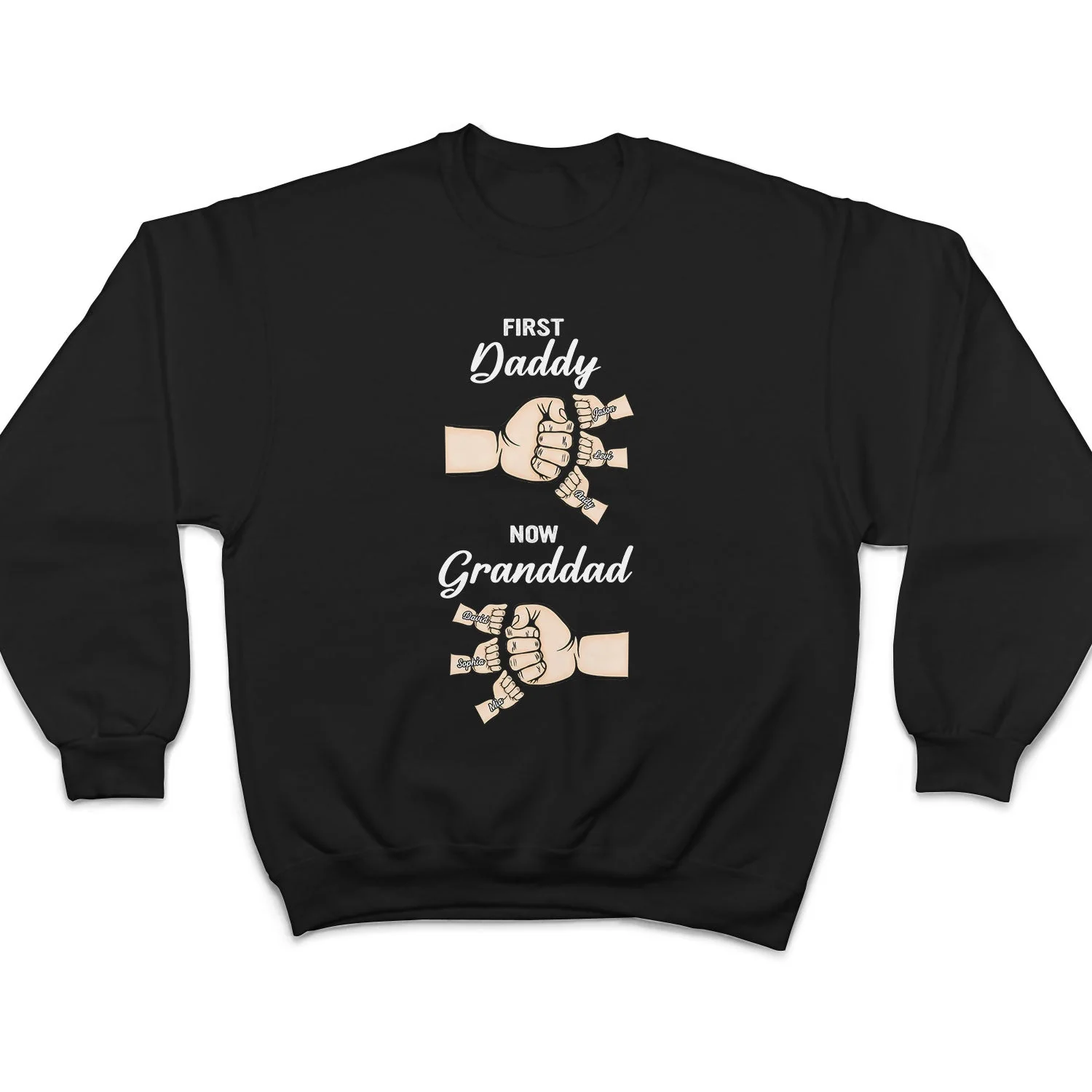 First Dad Now Grandpa - Birthday, Loving Gift For Daddy, Father, Grandfather, Husband - Personalized Custom T Shirt - Image 5