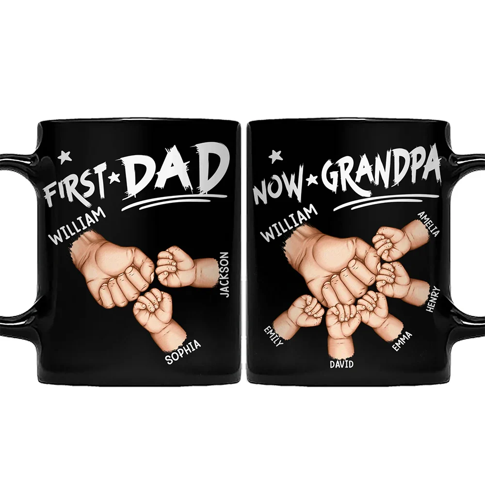 First Dad Now Grandpa First Bump - Personalized Mug - Image 2