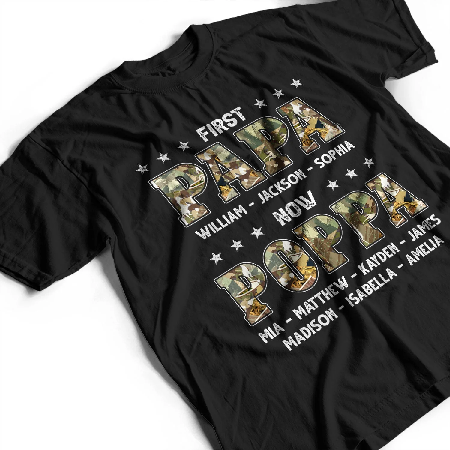 First Dad Now Grandpa - Gift For Father, Grandfather - Personalized T Shirt - Image 3