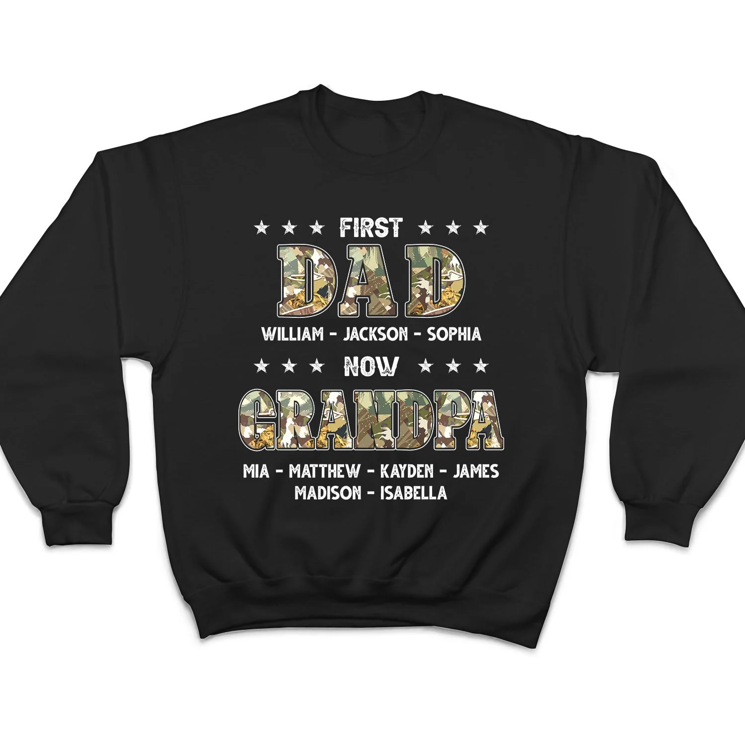 First Dad Now Grandpa - Gift For Father, Grandfather - Personalized T Shirt - Image 5
