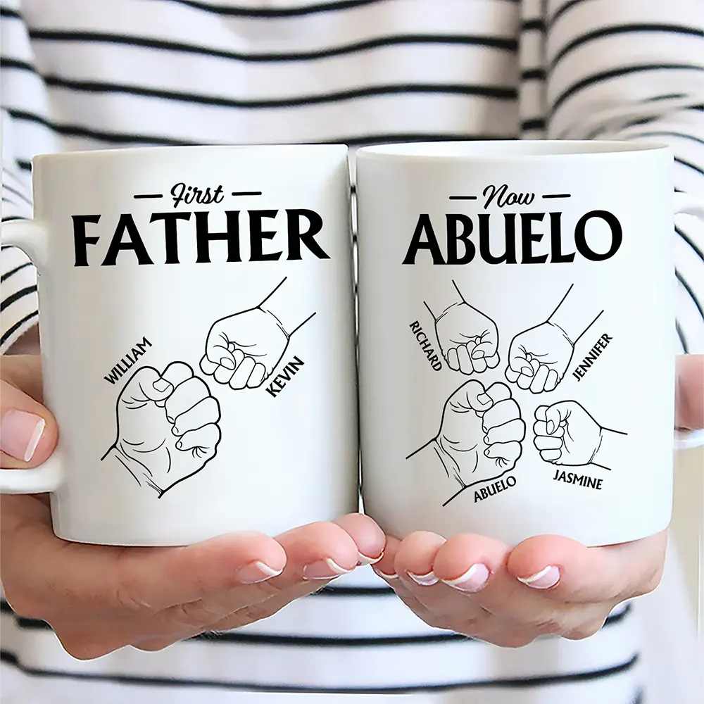 First Dad Now Grandpa - Personalized Mug - Image 2