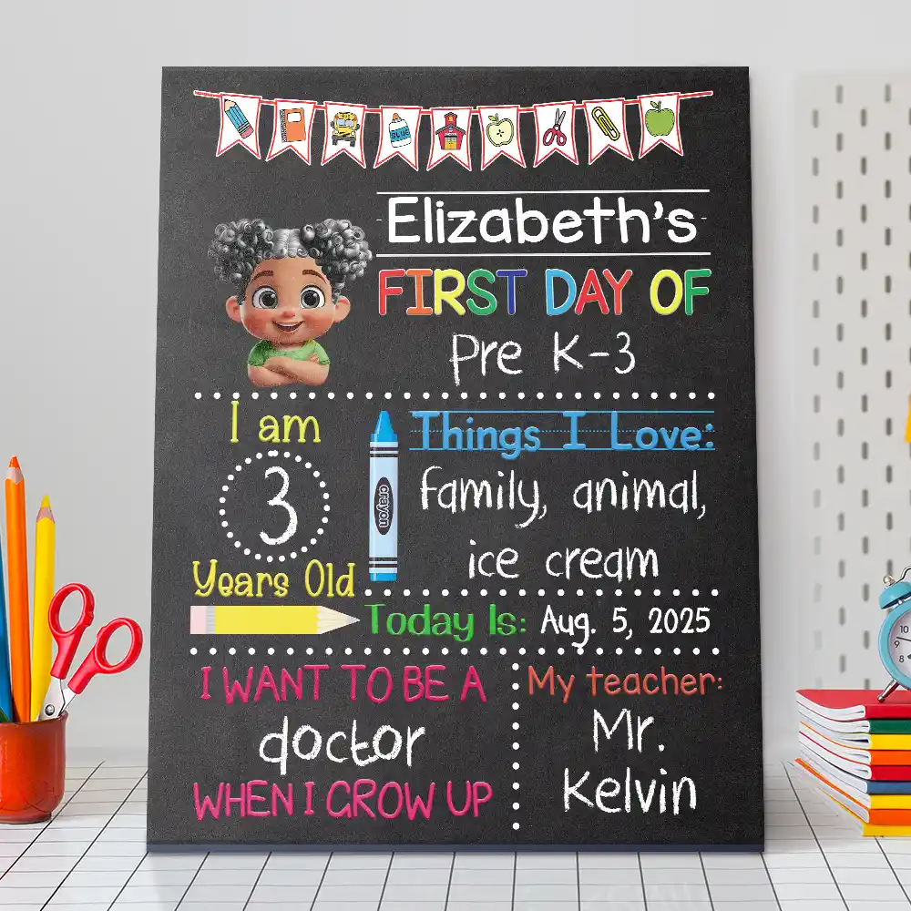 First Day Of Kindergarten - Personalized School Sign - Image 3