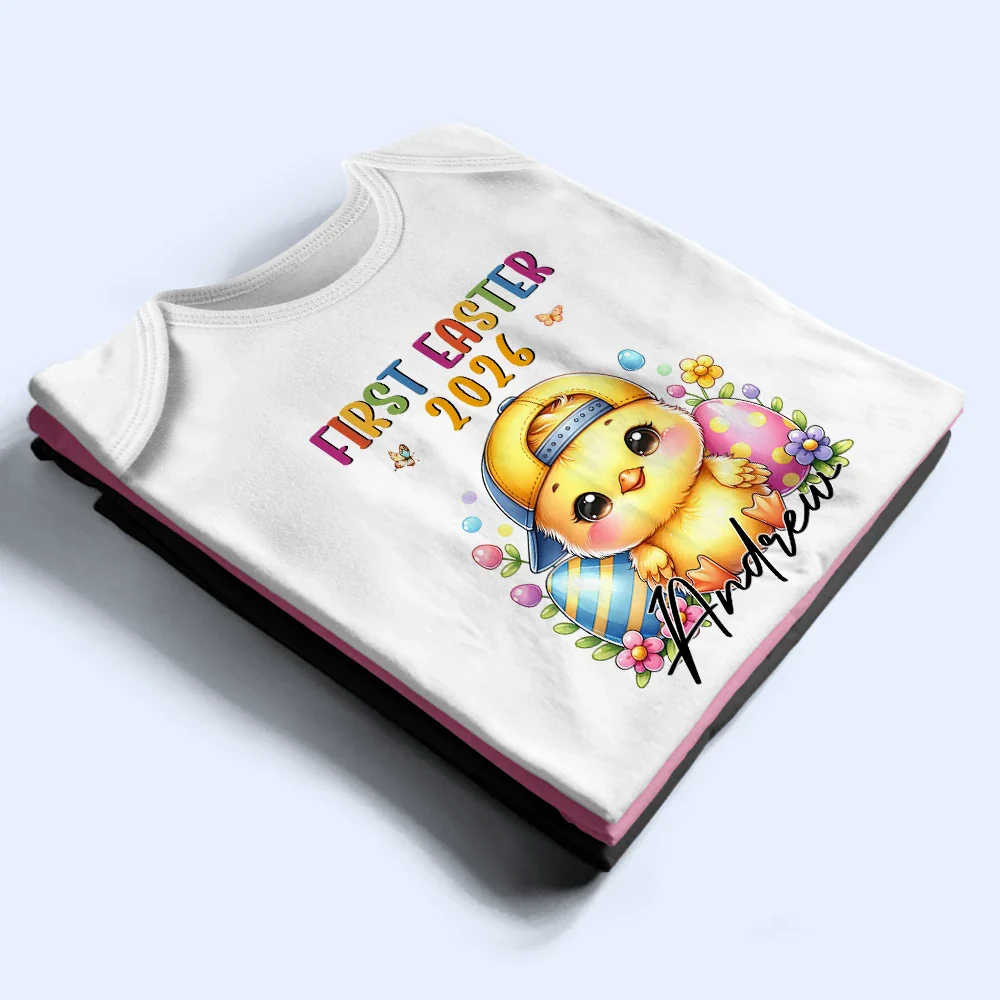 First Easter Bunny Chicken With Alphabet Letters - Personalized Baby Onesie - Image 3