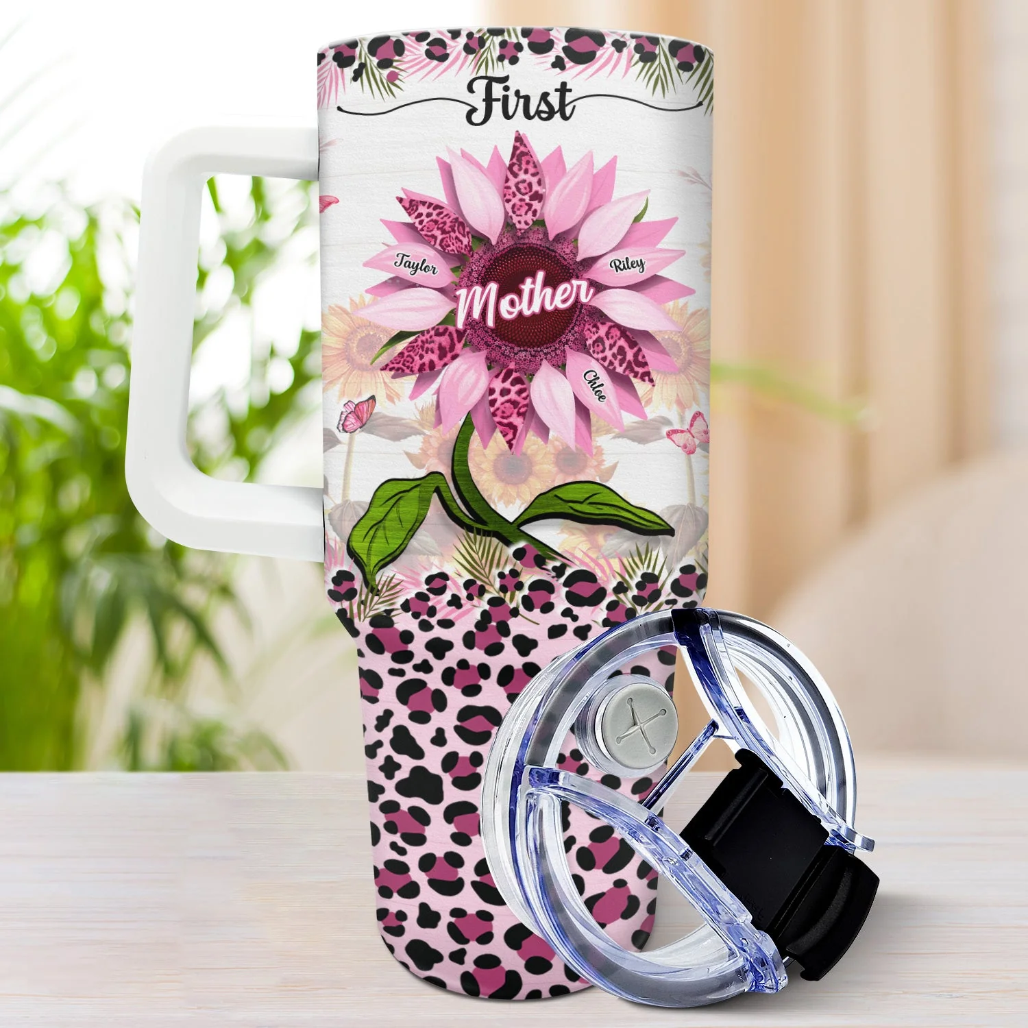 First Mom Now Grandma - Gift For Mothers, Grandmas, Aunties - Personalized 40oz Tumbler With Straw - Image 3