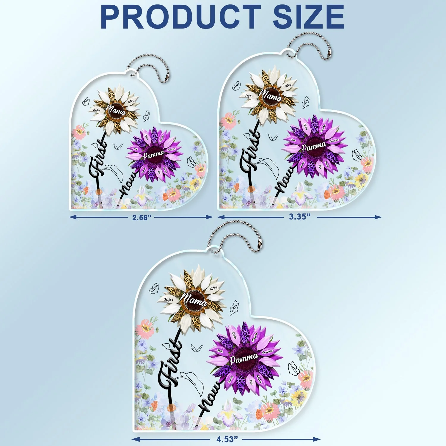 First Mom Now Grandma - Gift For Mothers, Grandmas, Aunties - Personalized Acrylic Car Hanger - Image 4