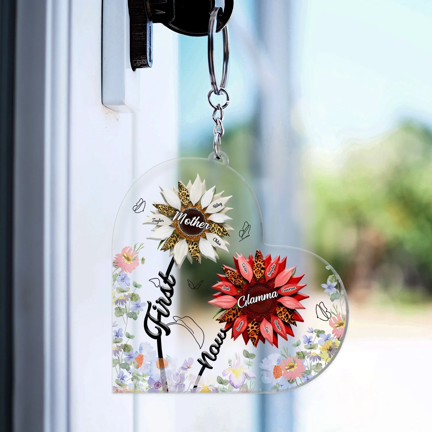First Mom Now Grandma - Gift For Mothers, Grandmas, Aunties - Personalized Acrylic Keychain - Image 3
