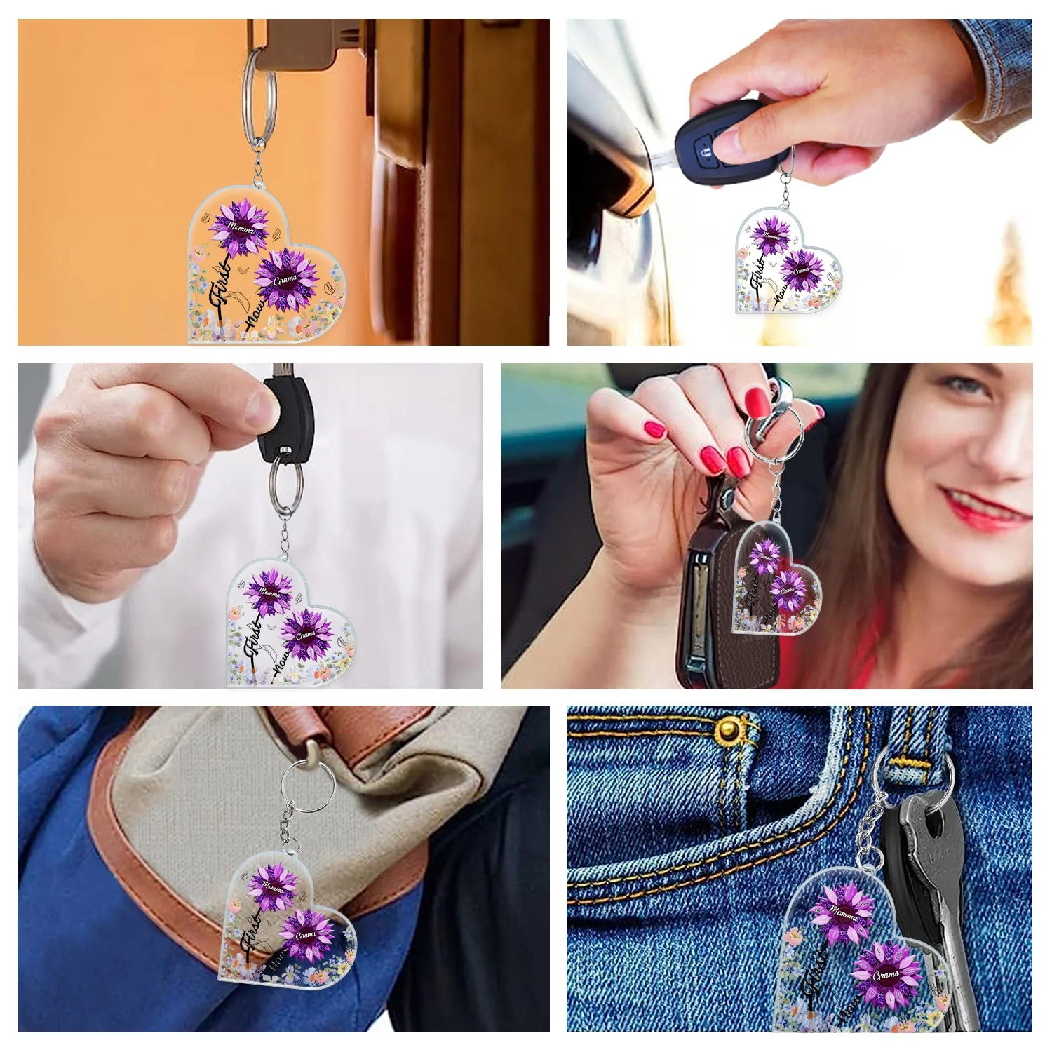 First Mom Now Grandma - Gift For Mothers, Grandmas, Aunties - Personalized Acrylic Keychain - Image 6