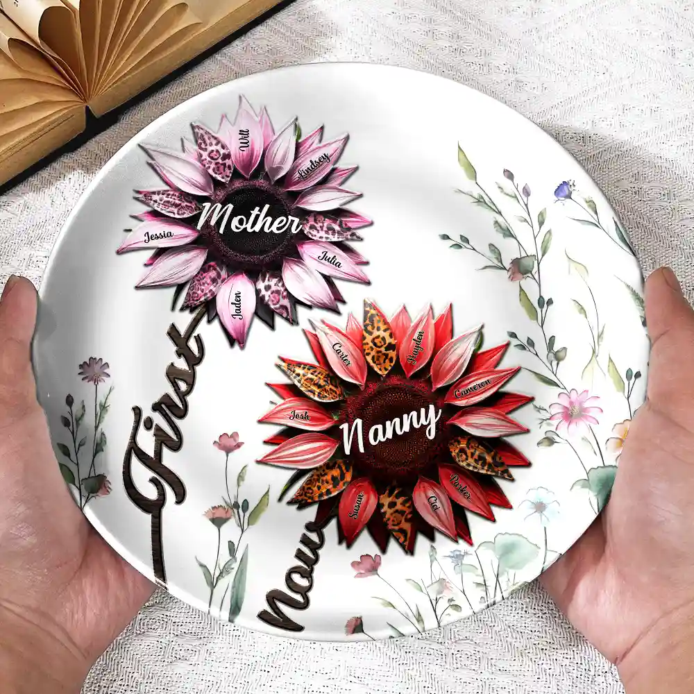 First Mom Now Grandma - Personalized Ceramic Plate - Image 3