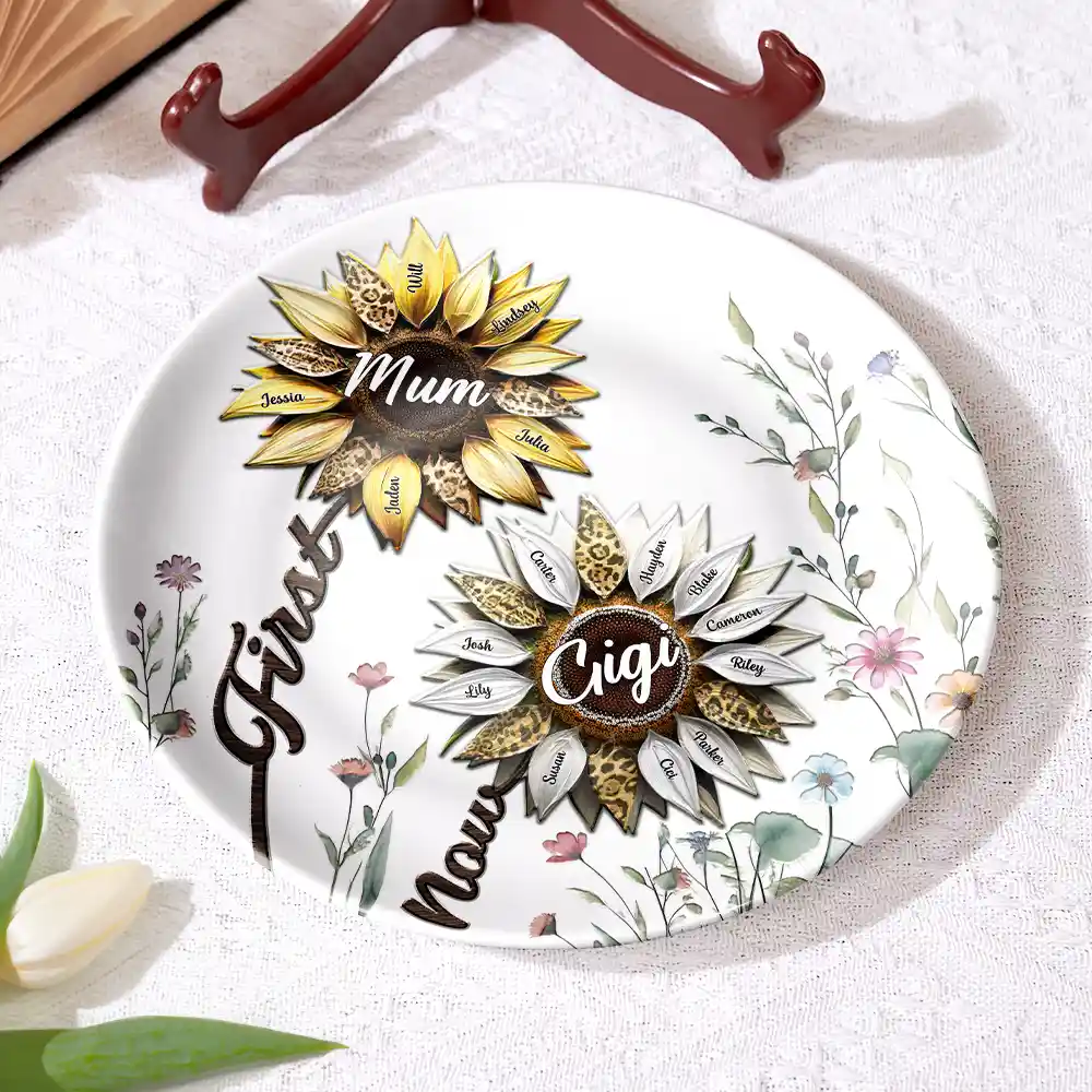 First Mom Now Grandma - Personalized Ceramic Plate - Image 4