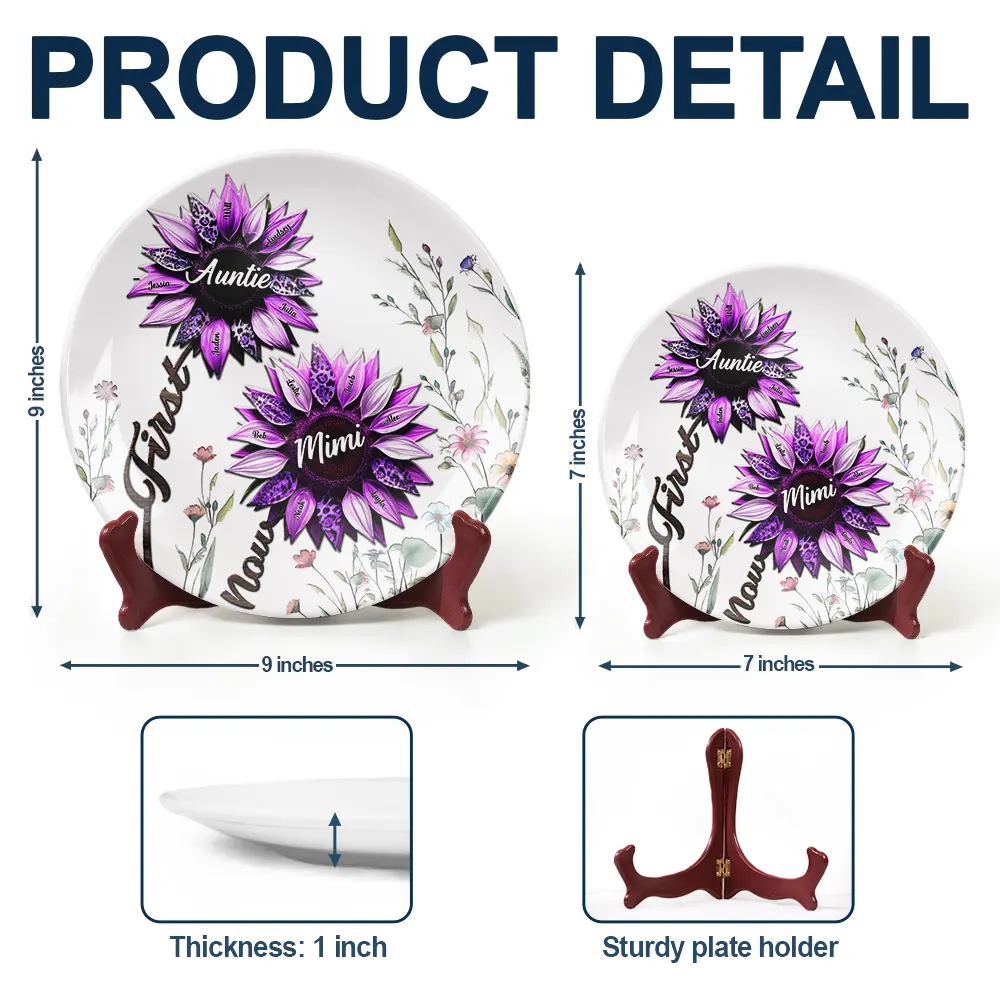 First Mom Now Grandma - Personalized Ceramic Plate - Image 5
