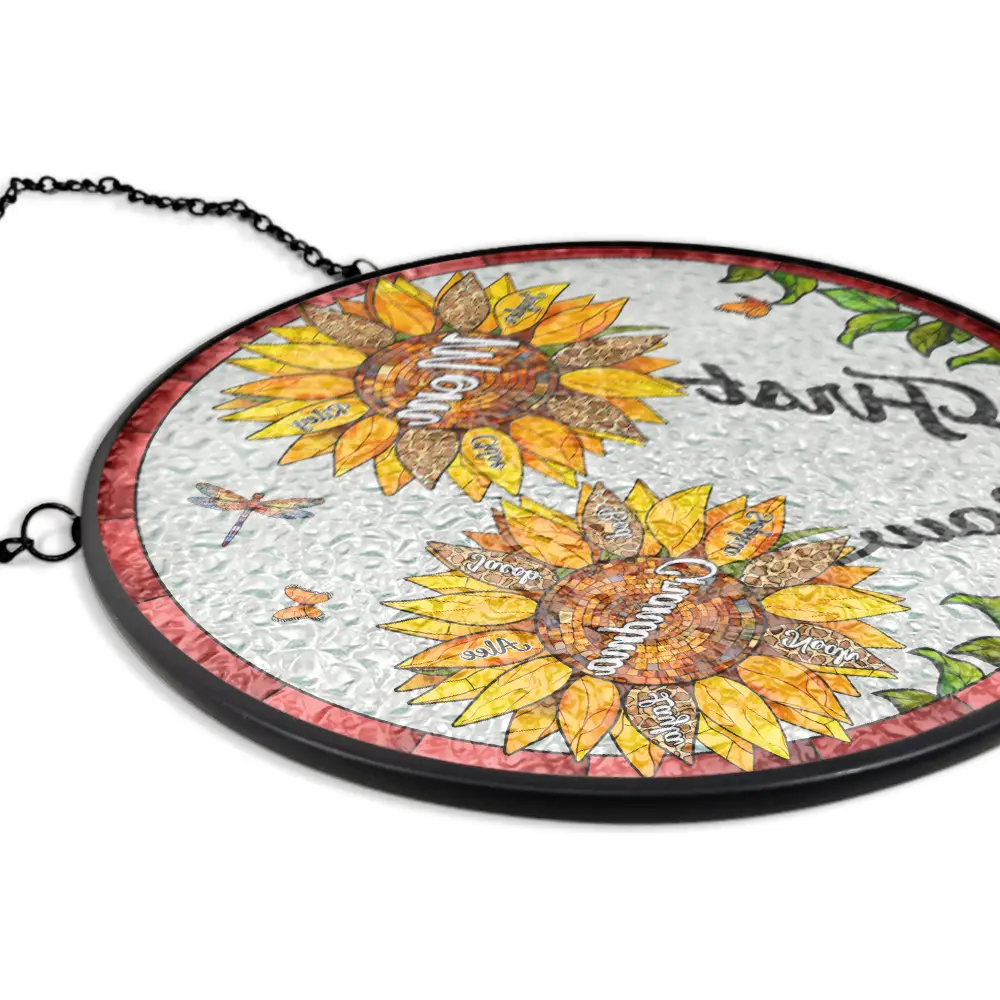 First Mom Now Grandma - Personalized Stained Glass Window Hanging Suncatcher - Image 5