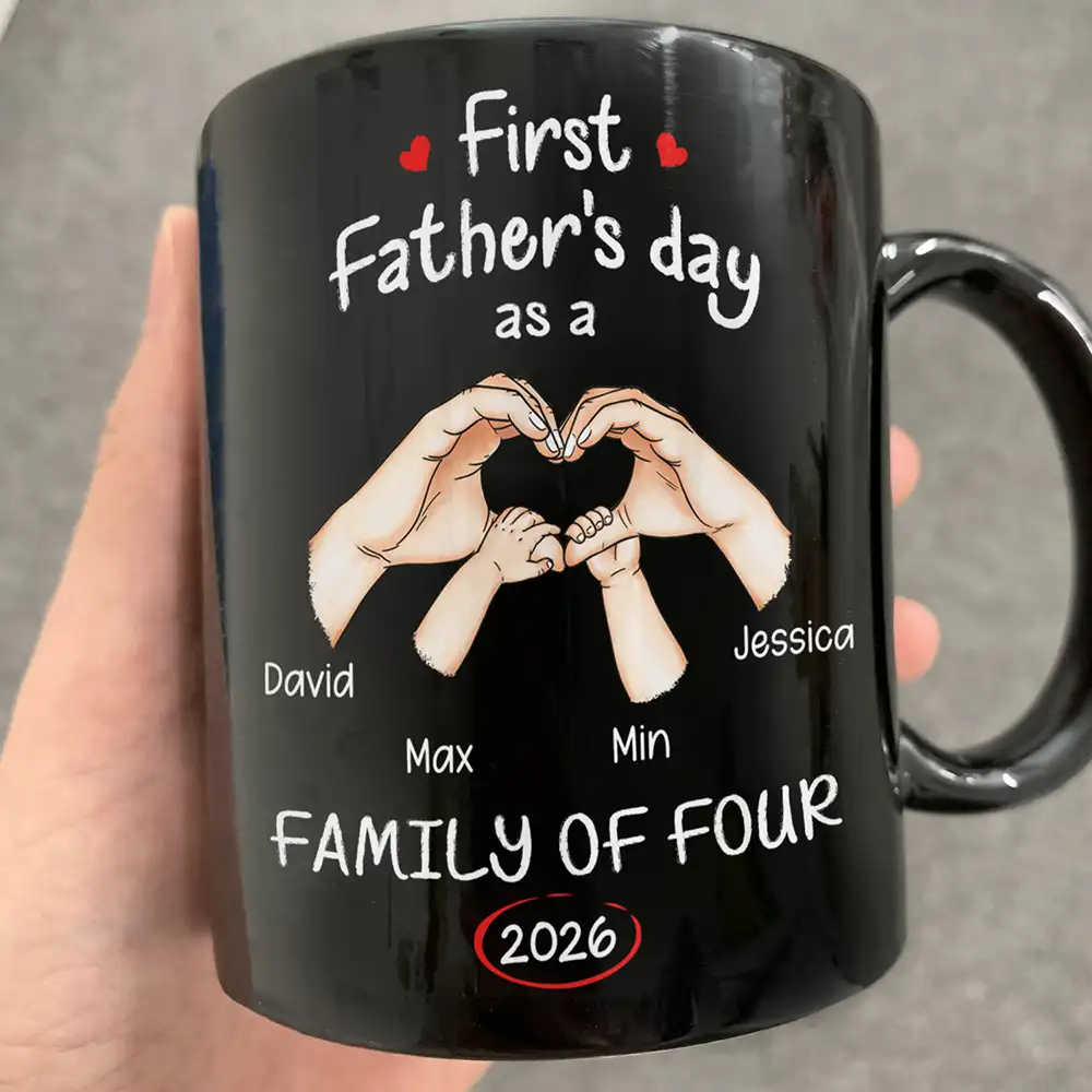 First Time Ever As A Family Of Three - Personalized Mug - Image 2