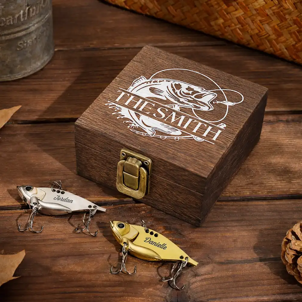 Fish Name Monogram - Personalized Metal Fish Lure Set - Image 2