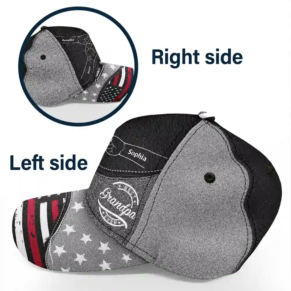 Fist Bump Best Dad Ever Papa Flag - Personalized Classic Cap - Image 3