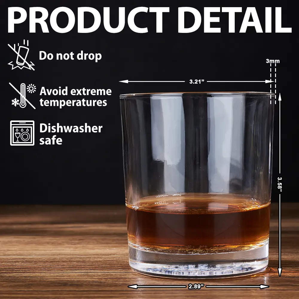 Fist Bump Dear Dad Great Job We're Awesome Thank You - Personalized Engraved Whiskey Glass - Image 5