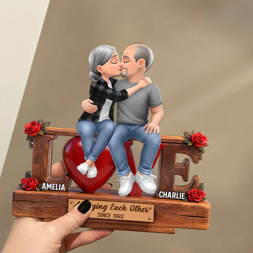 Flannel Couple You & Me We Got This - Personalized Custom Shaped 2-Layered Acrylic Wooden Plaque - Image 3