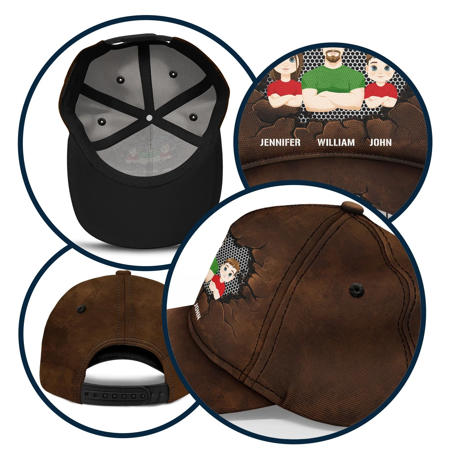 Flat Art #1 Dad - Gift For Dad - Personalized Classic Cap - Image 5
