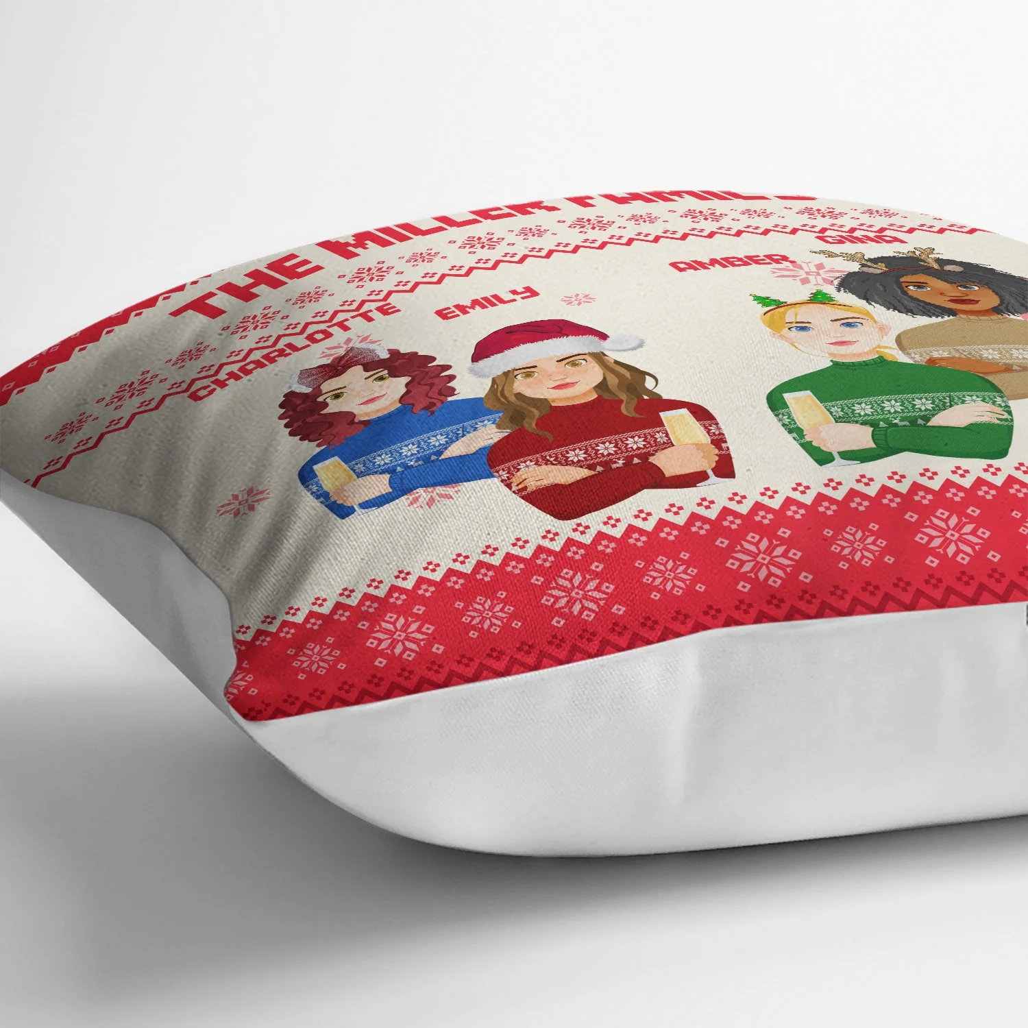Flat Art - Christmas, Funny Gift For Family, Couple, Dad, Mom, Grandpa, Grandma - Personalized Pillow - Image 3