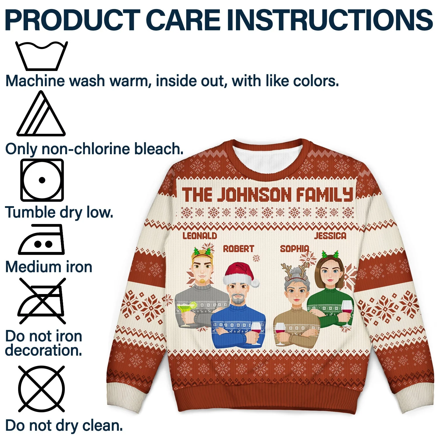 Flat Art - Christmas, Funny Gift For Family, Couple, Dad, Mom, Grandpa, Grandma - Personalized Unisex Ugly Sweater - Image 10