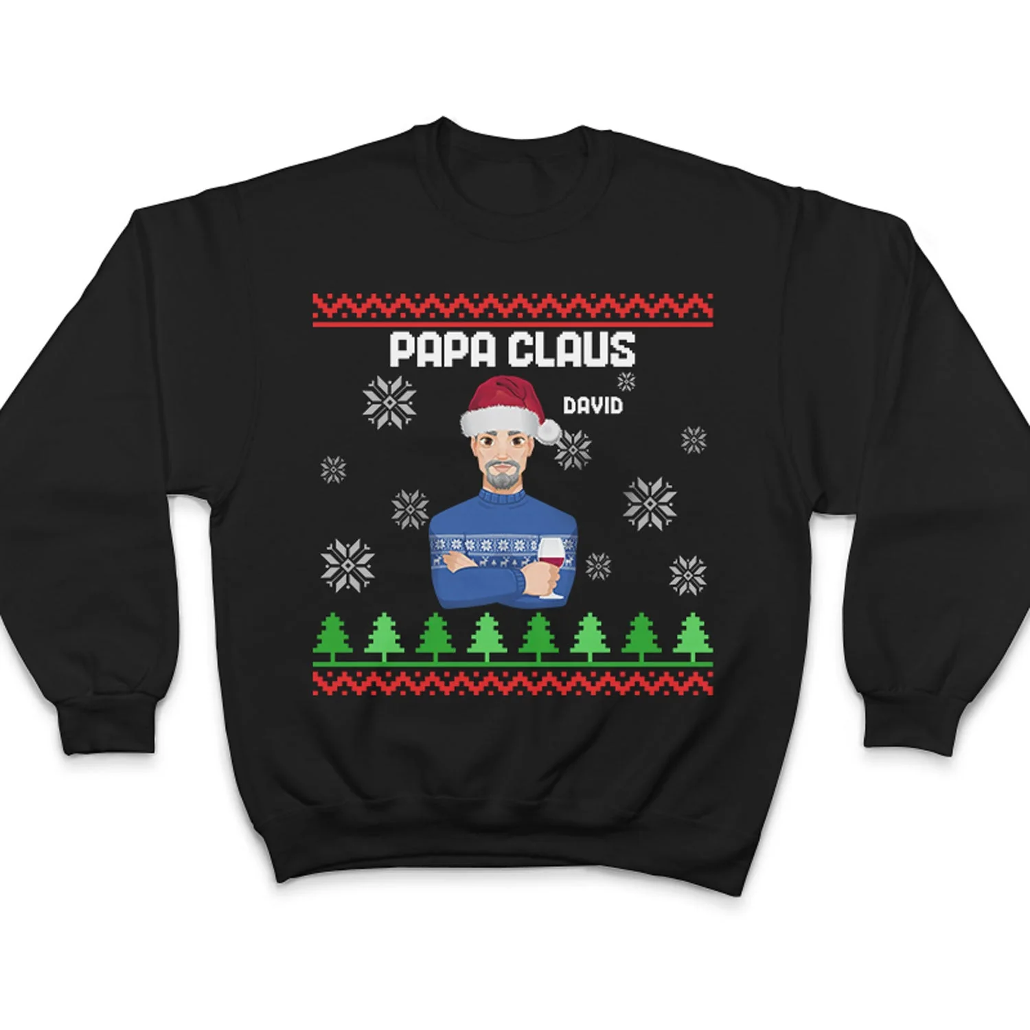 Flat Art Combo Dark - Christmas, Funny Gift For Family, Couple, Dad, Mom, Grandpa, Grandma - Personalized Sweatshirt - Image 4