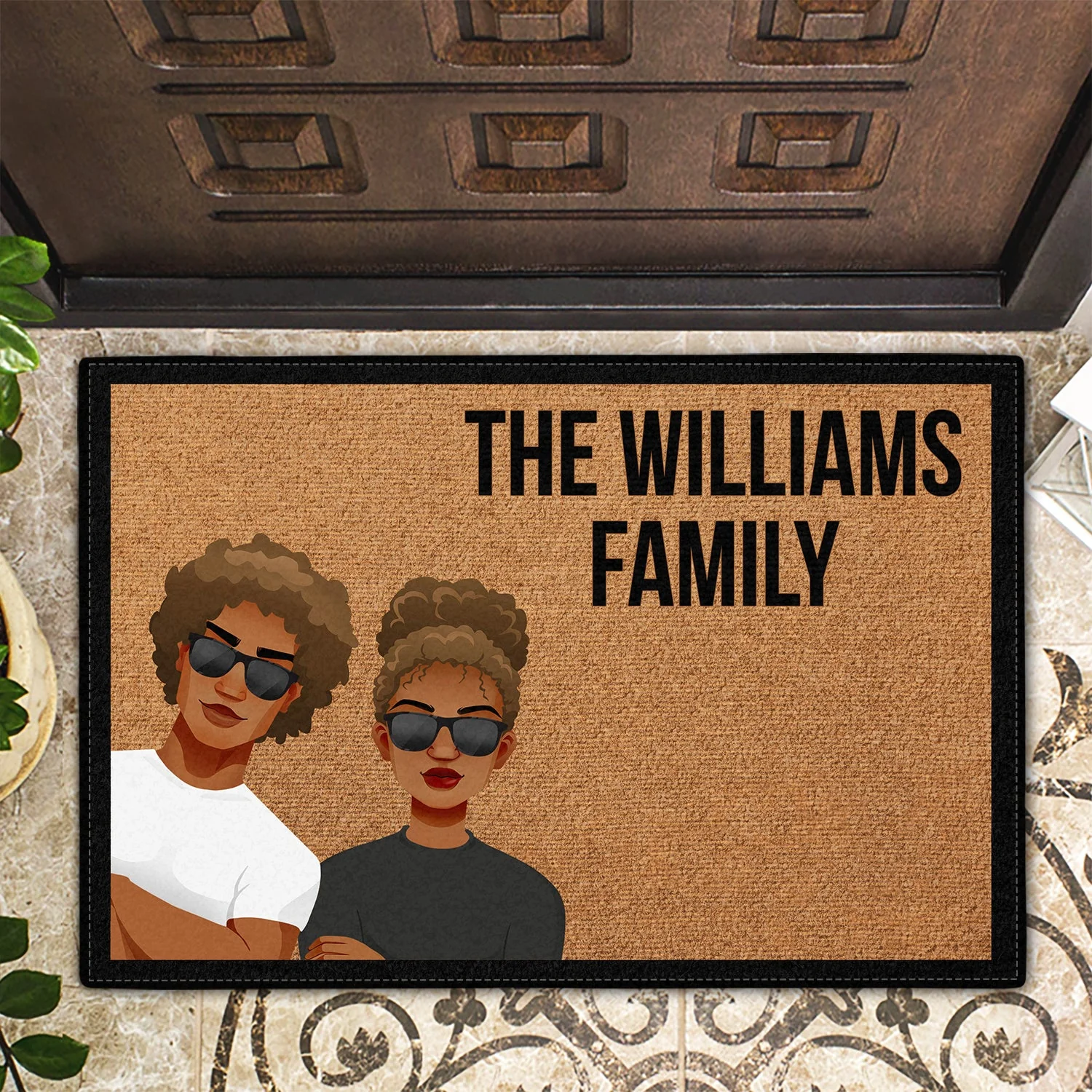 Flat Art Custom Family Name - Gift For Family - Personalized Doormat - Image 2