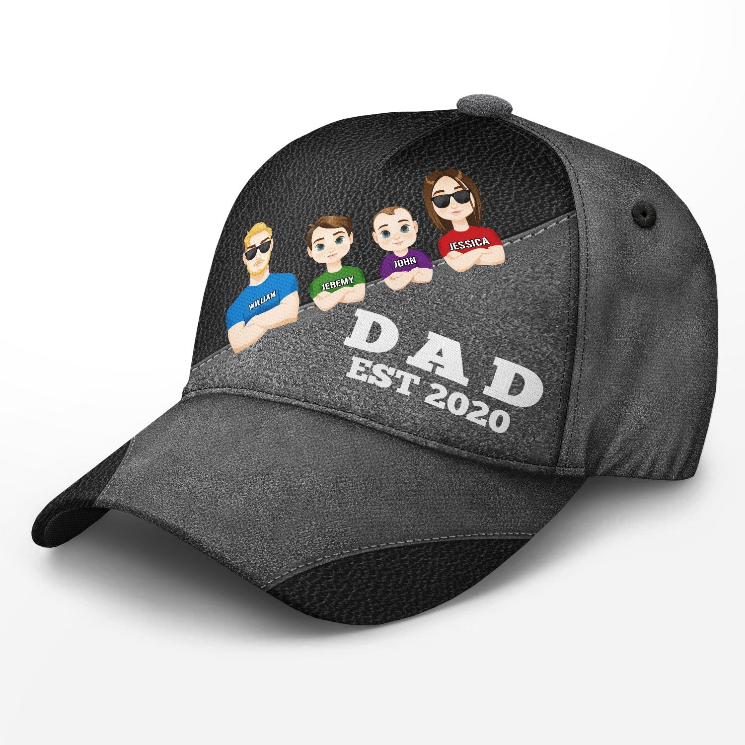 Flat Art Dad EST - Personalized Classic Cap - Image 2