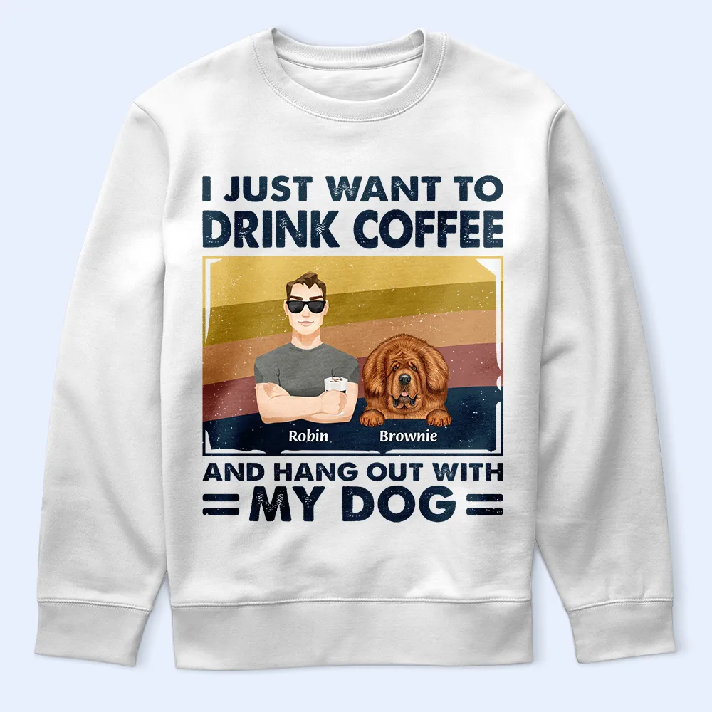 Flat Art I Like Beer & Hang Out With My Dogs - Personalized T Shirt - Image 5