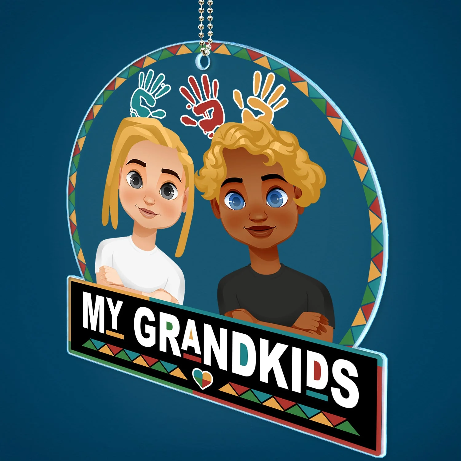 Flat Art My Grandkids Our Grandkids - Gift For Parents & Grandparents - Personalized Acrylic Car Hanger - Image 2