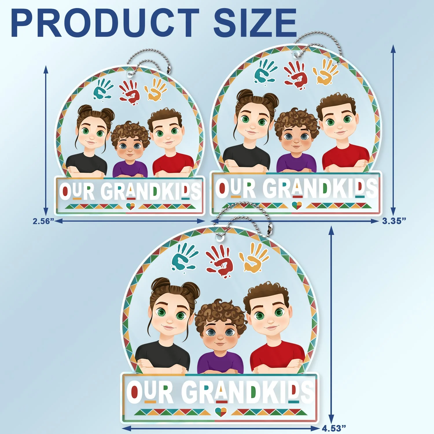 Flat Art My Grandkids Our Grandkids - Gift For Parents & Grandparents - Personalized Acrylic Car Hanger - Image 4