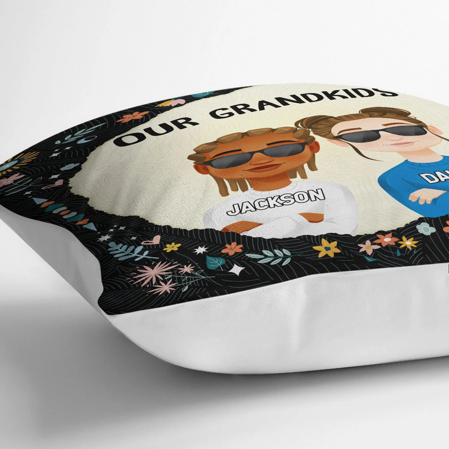 Flat Art Our Grandkids - Birthday, Holiday Gift For Grandparents, Nana, Papa - Personalized Pillow - Image 3