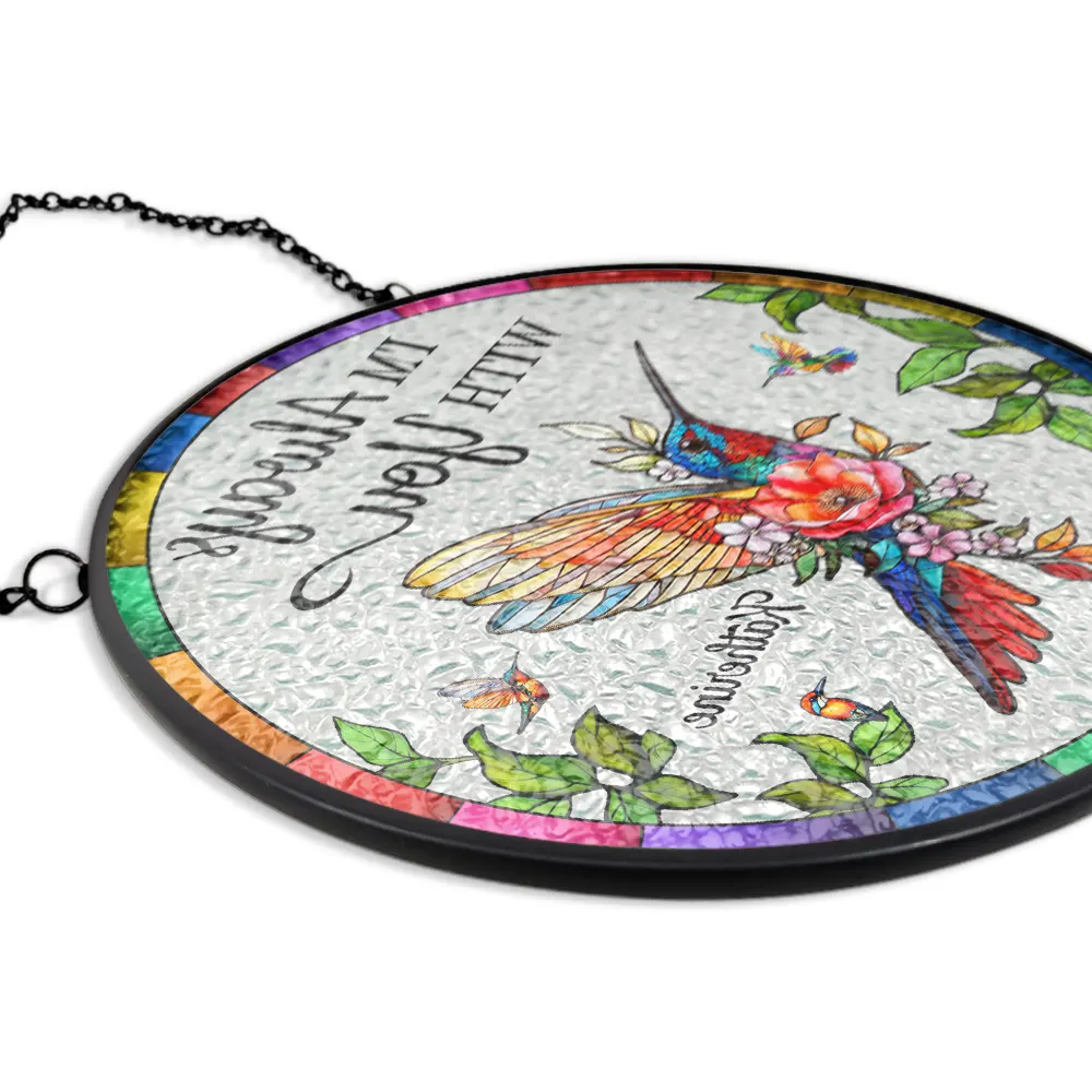 Floral Art Memorial I'm Always With You - Personalized Stained Glass Window Hanging Suncatcher - Image 5