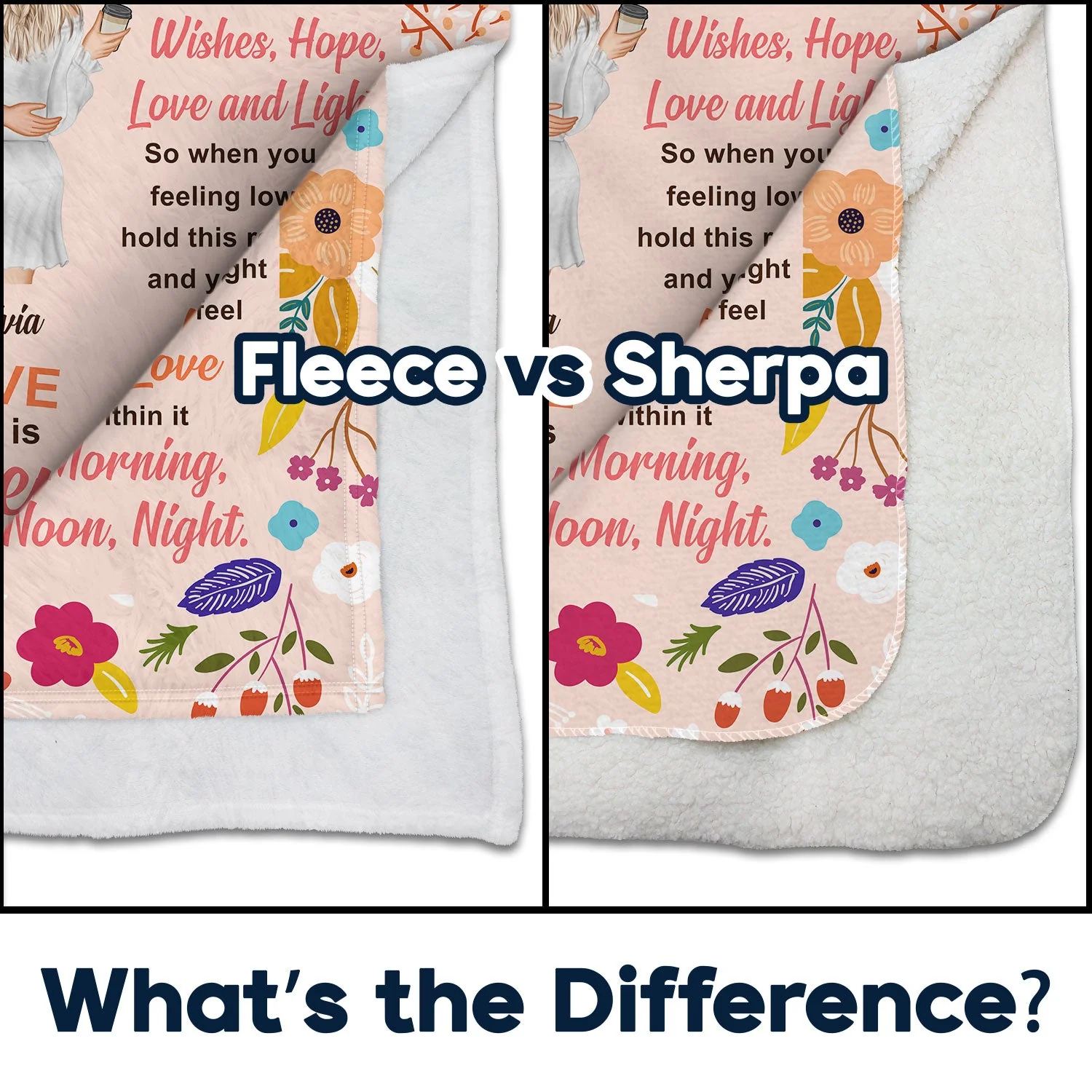 Floral To My Sister Wrap Yourself Up - Gift For Sisters - Personalized Fleece Blanket - Image 4