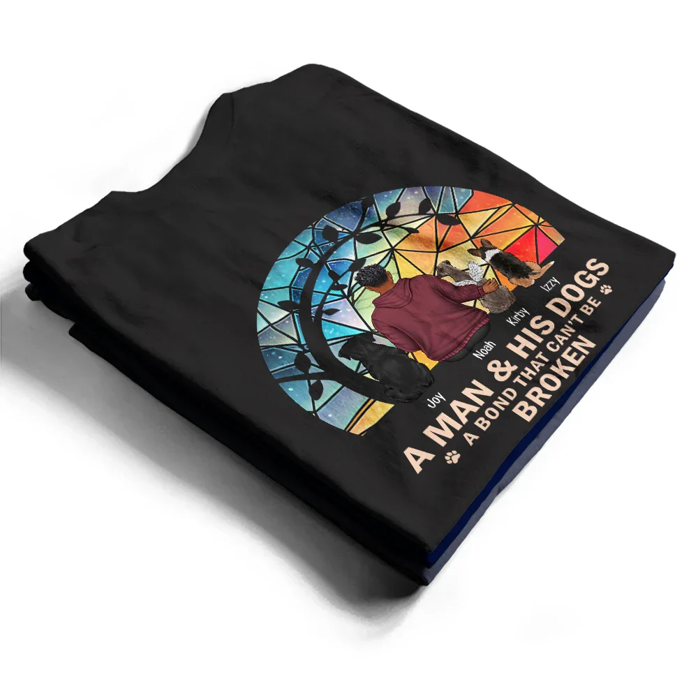 Flower Field A Girl And Her Dog And Cat - Personalized T Shirt - Image 2