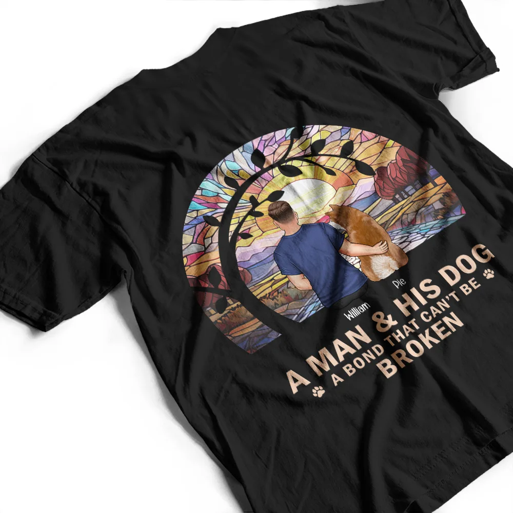 Flower Field A Girl And Her Dog And Cat - Personalized T Shirt - Image 3