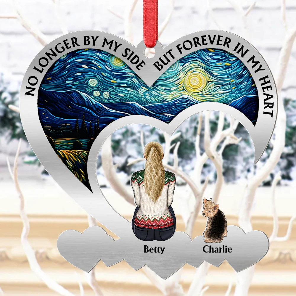 Flower Field You Left Paw Prints Forever On My Heart - Personalized Metal Ornament - Image 4