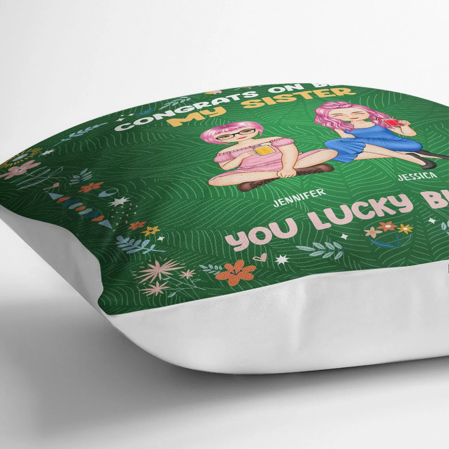 Flower To My Bestie Congrats On Being My Bestie - Gift For Bestie - Personalized Pillow - Image 3