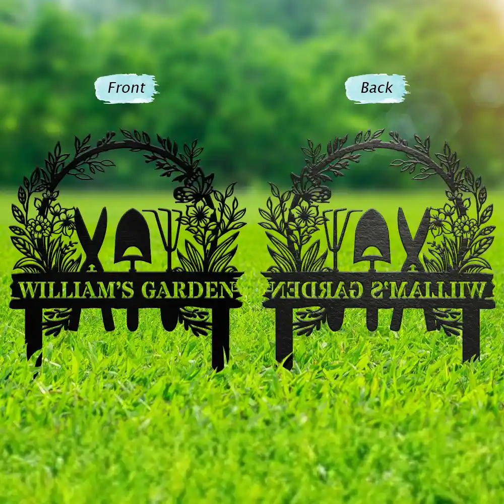 Flower Vegetable Garden - Personalized Metal Garden Stake - Image 2