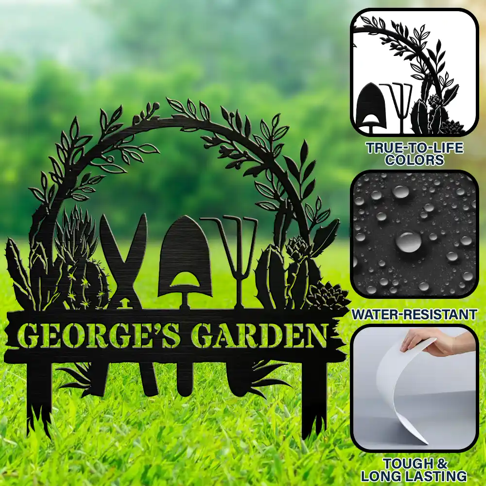 Flower Vegetable Garden - Personalized Metal Garden Stake - Image 6
