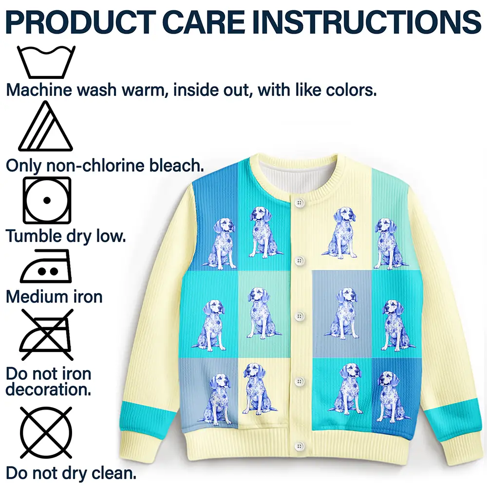 Flowers Toile Dog - Personalized Cardigan - Image 6