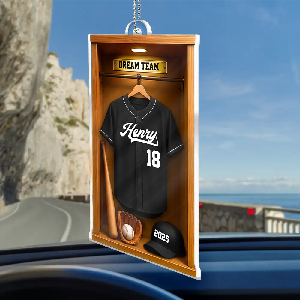 Football Soccer Locker 3D Effect - Personalized Acrylic Car Hanger - Image 2
