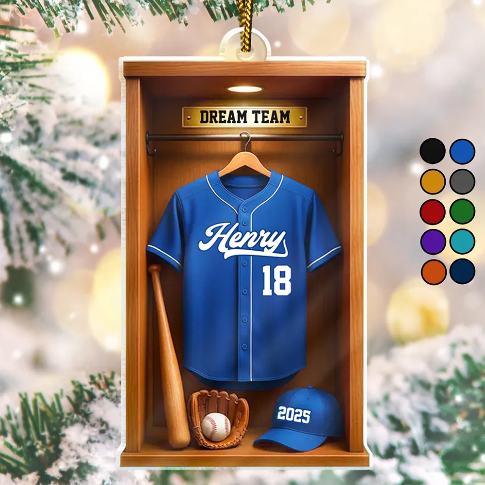 Football Soccer Locker 3D Effect - Personalized Custom Shaped Acrylic Ornament - Image 2