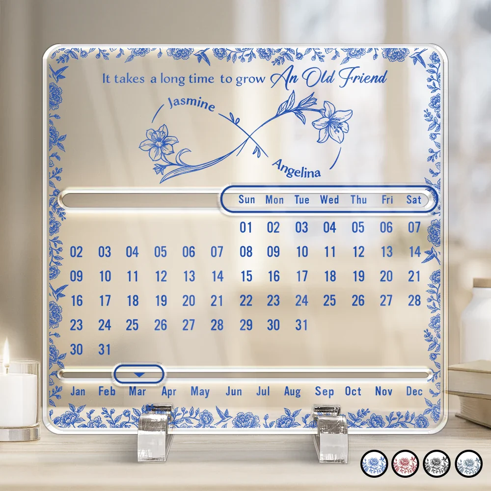 Forever Bound By Infinity - Personalized Acrylic Perpetual Desk Calendar