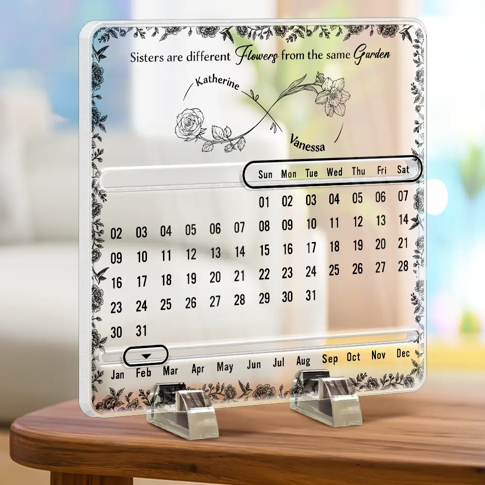 Forever Bound By Infinity - Personalized Acrylic Perpetual Desk Calendar - Image 2